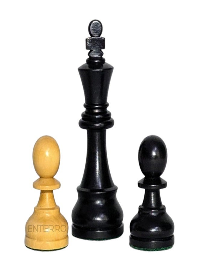 Enterro Wooden Chess Pieces 3.75" Staunton German Knight Classic Ebonized - Well Polished (Without Chess Board) - Image 4